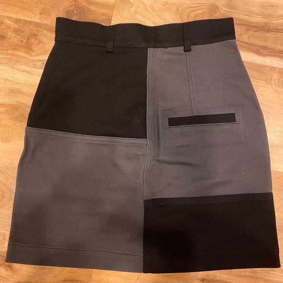 NWOT Patchwork Cotton Twill Mini Skirt - Picture 2 of 4